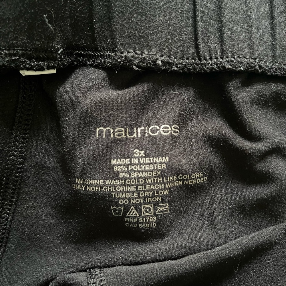 3X Maurices Classic Black Leggings 3X